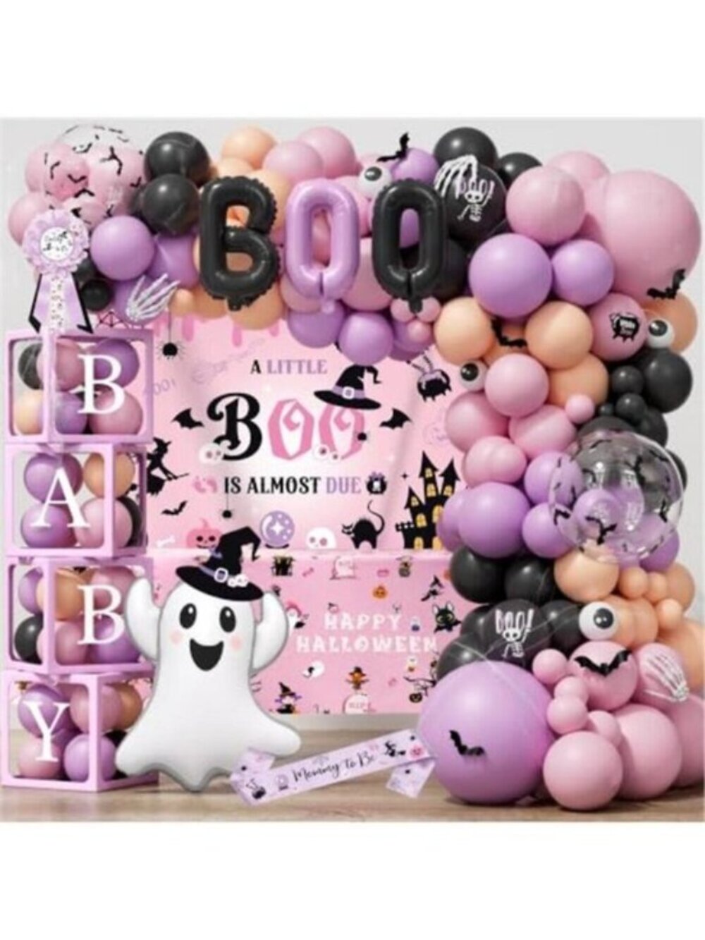 Halloween Baby Shower Decorations Girl, A Little Boo is Almost Due Decor